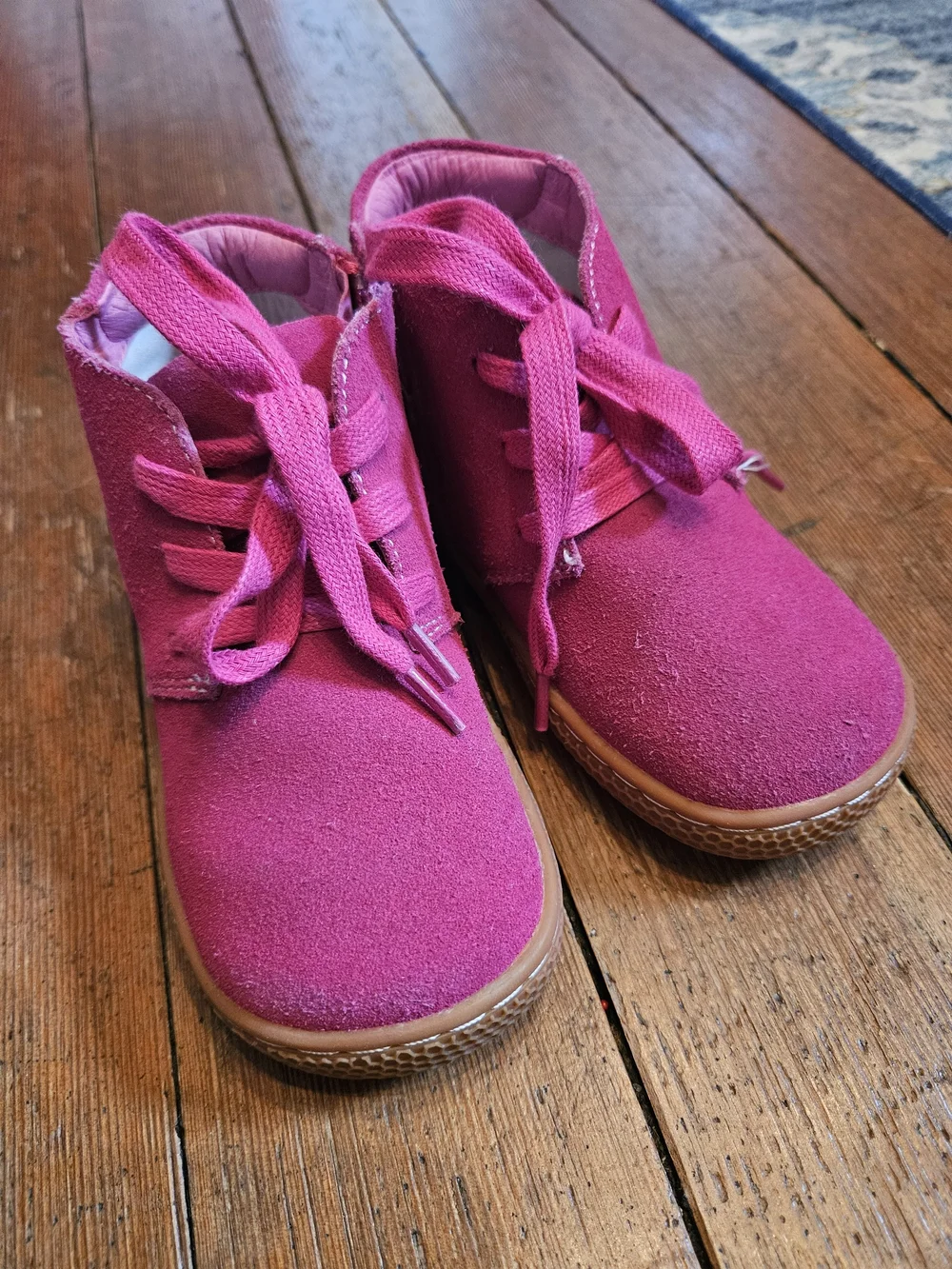 Livie & Luca Magenta Suede Lace-Up Kids Boots